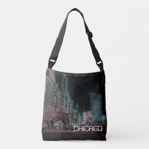 CHICAGO MICHIGAN AVENUE @ ART MUSEUM 1967 NEON CROSSBODY BAG