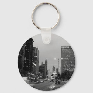 Chicago Michigan Avenue @ Night March 6, 1967 Keychain