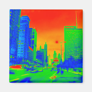 Chicago Michigan Avenue @ Night March 6, 1967 Neon Magnet