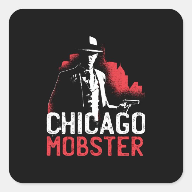 Chicago Mobster Square Sticker (Front)
