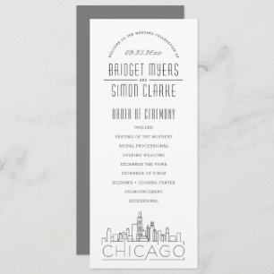 Chicago Modern Deco Wedding Program