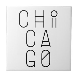 Chicago Modern Geometric Typography Tile