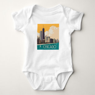 Chicago Modern Skyline Baby Bodysuit