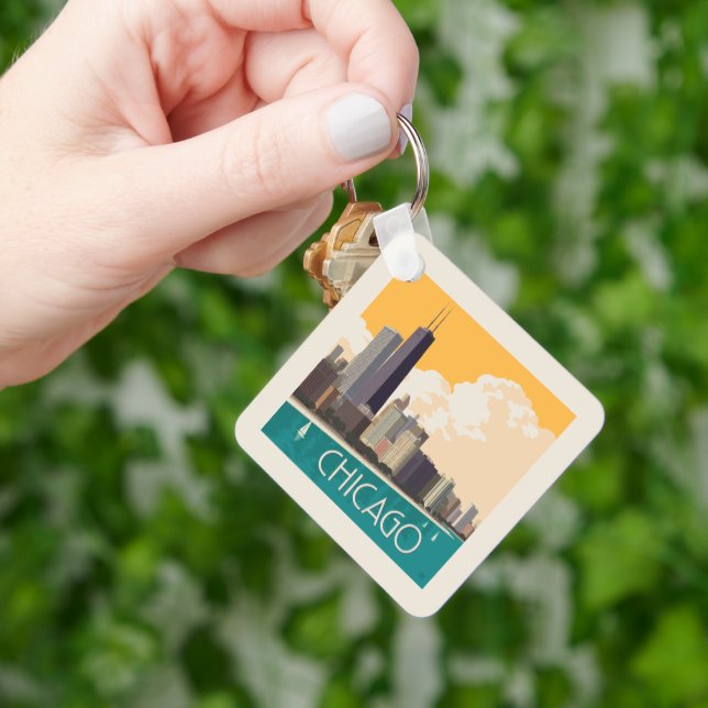 Chicago | Modern Skyline Keychain (Hand)