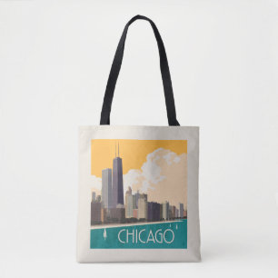 Chicago Modern Skyline Tote Bag