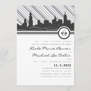 Chicago Monogram Wedding Invitation