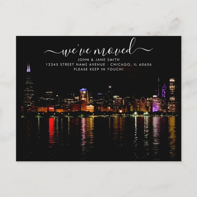 Chicago Moving Announcement Postcard (Front)