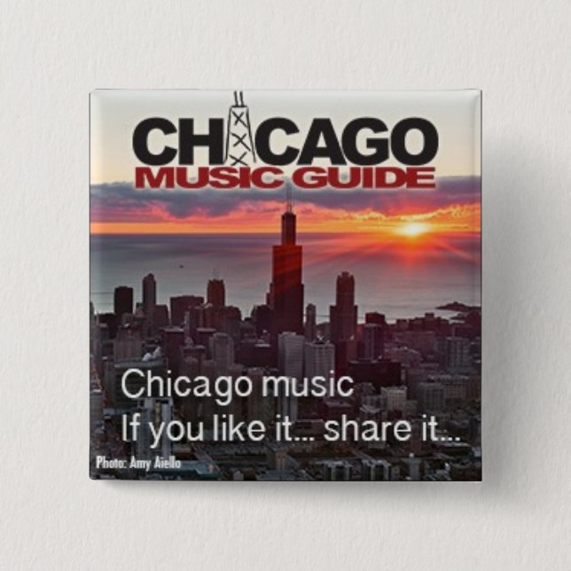 Chicago Music Guide Square Button (Front)