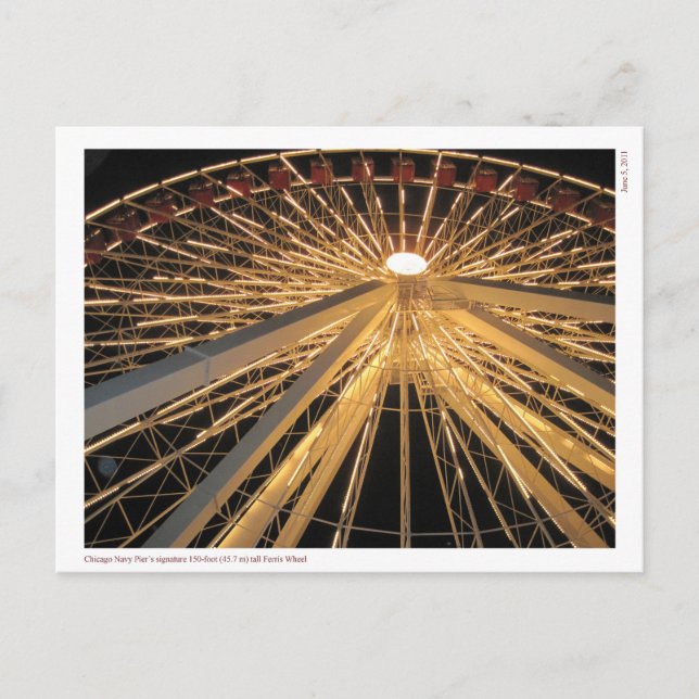 Chicago Navy Pier's Signature Ferris Wheel Postcard (Front)