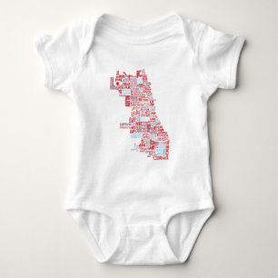 Chicago Neighbourhood Map Baby Bodysuit