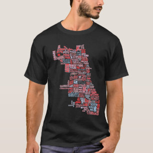 Chicago Neighbourhood Map T-Shirt