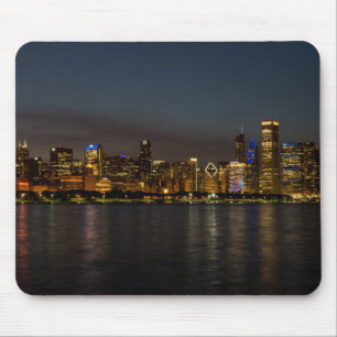Chicago Night Cityscape Mouse Pad