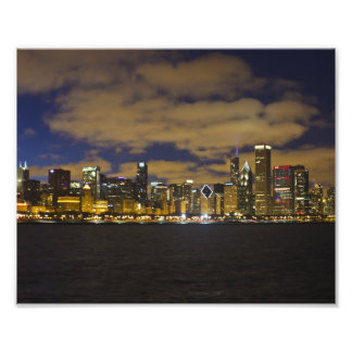 Chicago Night Skyline Print