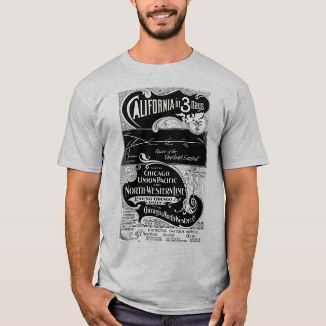 Chicago Northwestern 1898 Chicago to California T-Shirt (Front)