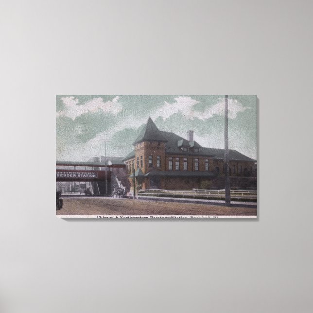 Chicago & Northwestern Railway Station Canvas Print (Front)