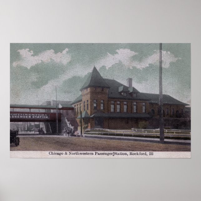 Chicago & Northwestern Railway Station Poster (Front)