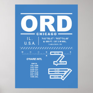 Chicago O'Hare International Airport ORD Poster