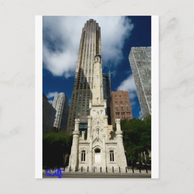 Chicago Old Water Tower Postcard (Front)