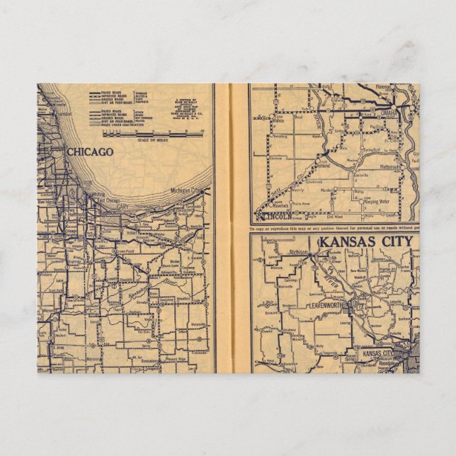 Chicago, Omaha, Kansas City Postcard (Front)