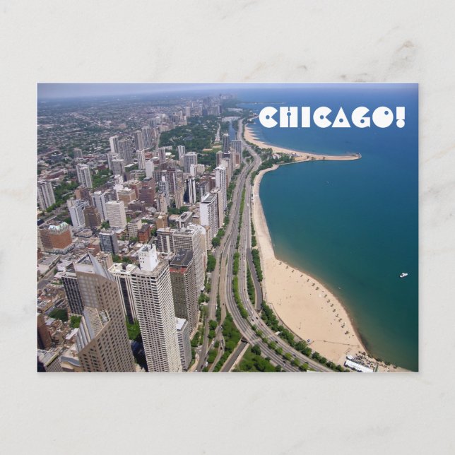 Chicago panoramic view postcard (Front)