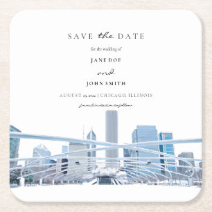 Chicago Paper Coaster Save the Date