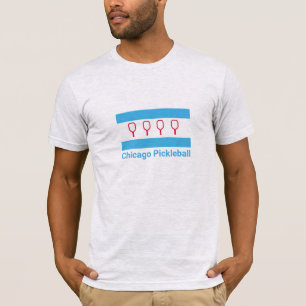 Chicago Pickleball t-shirt with Chicago Flag