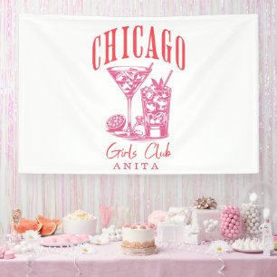Chicago pink bachelorette party banner