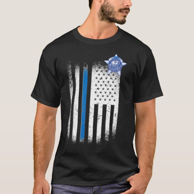 Chicago Police Blue Line  T-Shirt (Front)