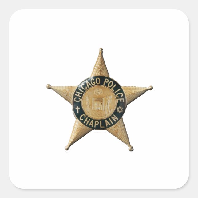 Chicago Police Chaplain Square Sticker (Front)