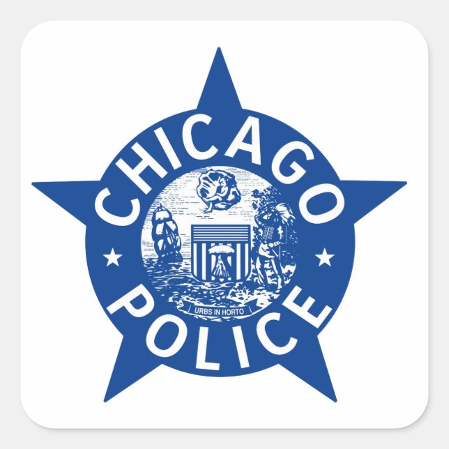 Chicago Police VINTAGE STAR Square Sticker (Front)