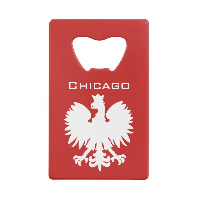 Chicago Polish Eagle Bottle Opener Wallet Bottle Opener (Front)