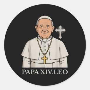Chicago Pope Leo Xiv Da Pope Funny Meme  Classic Round Sticker