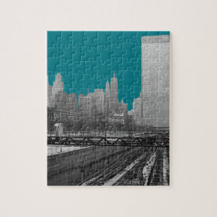 Chicago Rail Yards Michigan Avenue 1960's Photo Jigsaw Puzzle