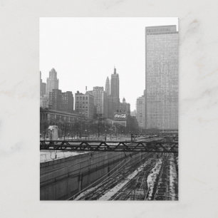 Chicago Rail Yards Michigan Avenue 1960's Photo Postcard