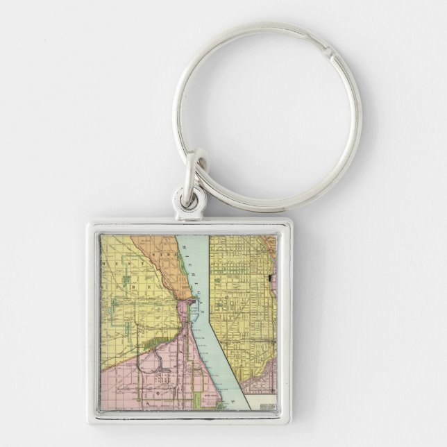 Chicago Railway Terminal Map Keychain (Front)