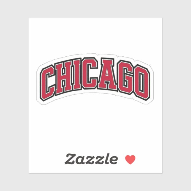 Chicago Red Block Varsity Style Text Design (Sheet)
