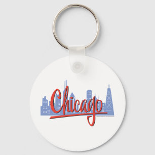 CHICAGO-RED KEYCHAIN
