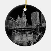 Chicago River 1967 Wrigley Building Sun Times Bldg