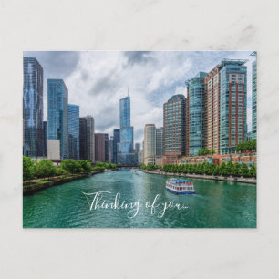 Chicago River and Trump Tower Thinking Of You Postcard