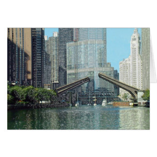 Chicago River Columbus Drive Boat Scene