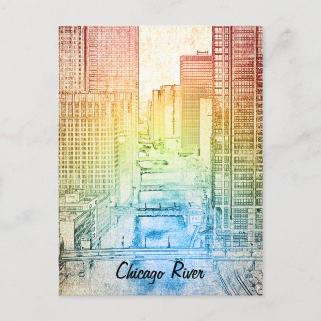 Chicago River Postcard (Front)