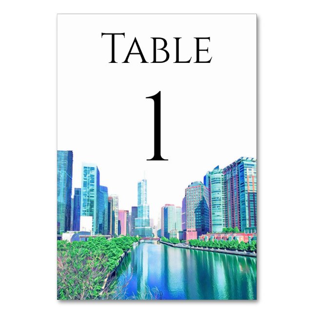 Chicago River Table Numbers (Front)