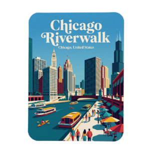 Chicago Riverwalk Illinois Magnet