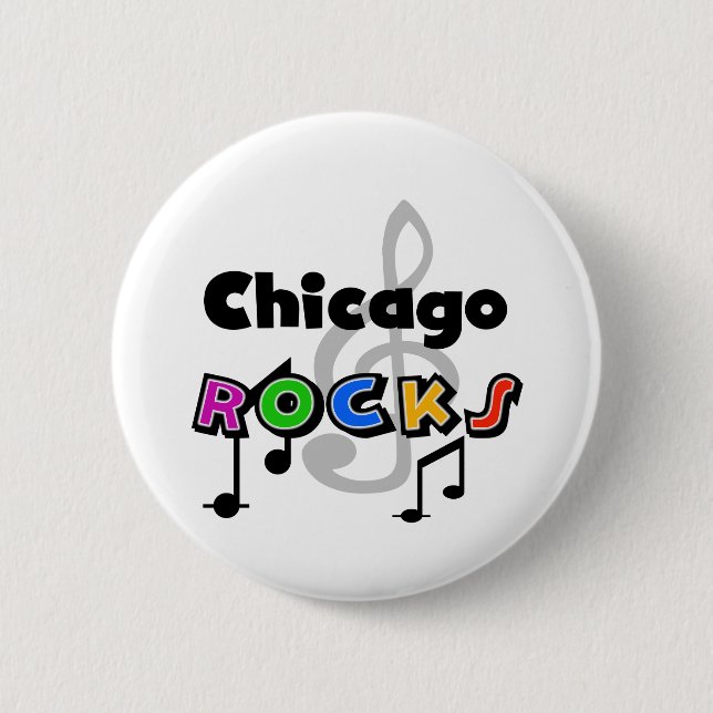 Chicago Rocks 2 Inch Round Button (Front)