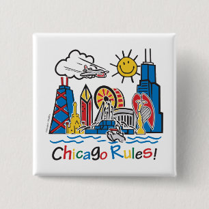 Chicago Rules 2 Inch Square Button