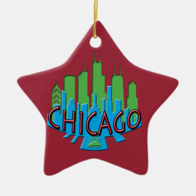 Chicago Simply Primary Ornament (Front)