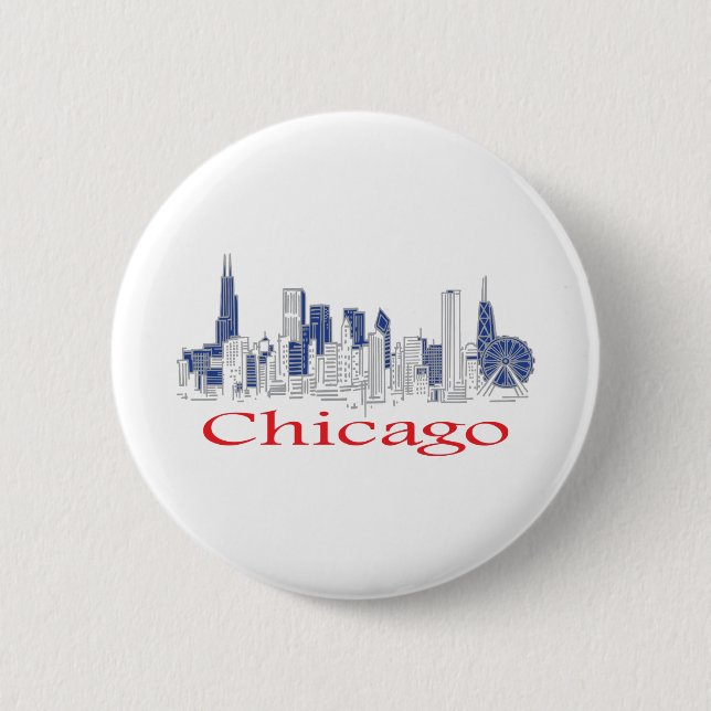 Chicago-Skyline 2 Inch Round Button (Front)