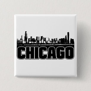 Chicago Skyline 2 Inch Square Button