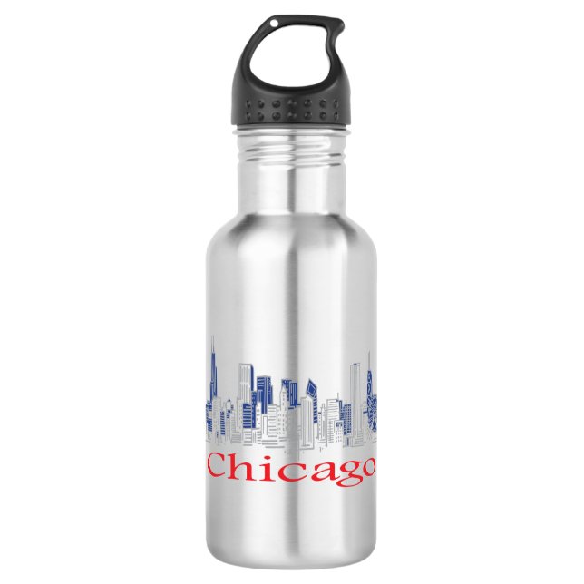 Chicago-Skyline 532 Ml Water Bottle (Front)