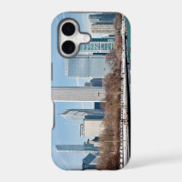 Chicago skyline across frozen Lake Michigan